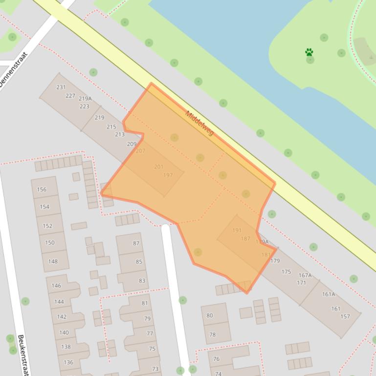 Kaart van postcodegebied 8021CM.