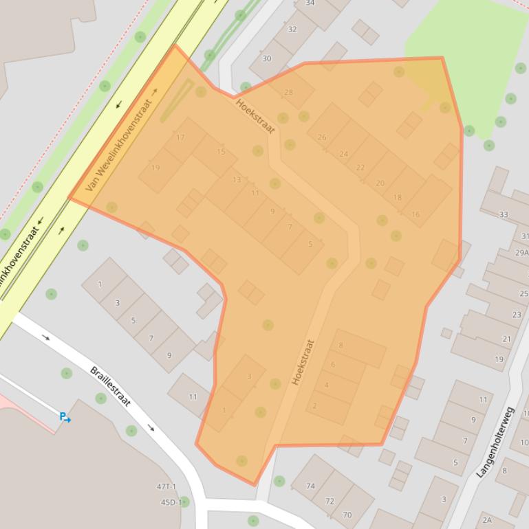 Kaart van postcodegebied 8021CR.