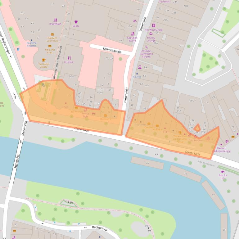 Kaart van postcodegebied 8021CW.