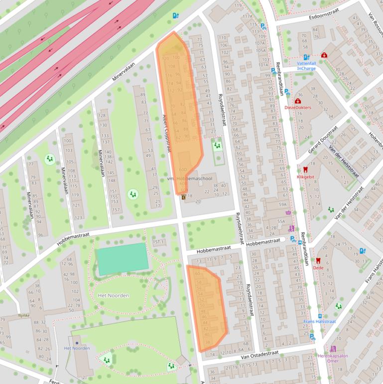 Kaart van postcodegebied 8021DX.