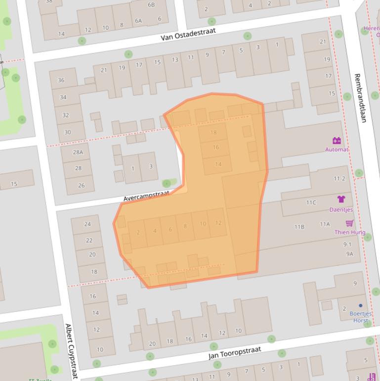 Kaart van postcodegebied 8021DZ.
