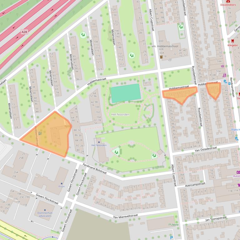 Kaart van postcodegebied 8021EM.