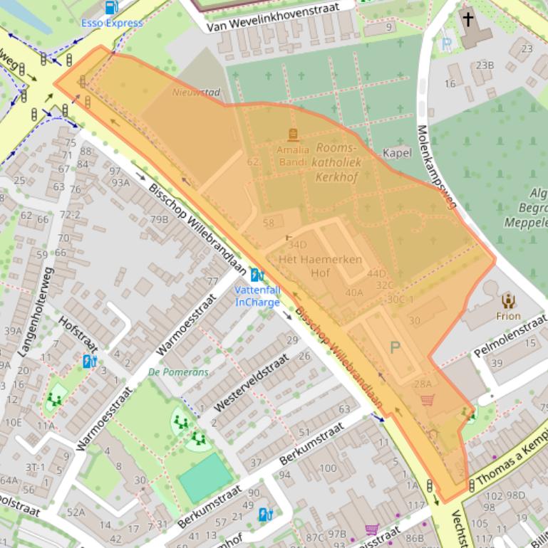 Kaart van postcodegebied 8021GA.