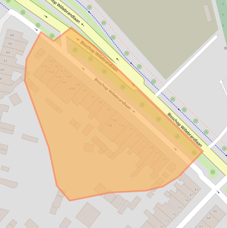 Kaart van postcodegebied 8021GC.