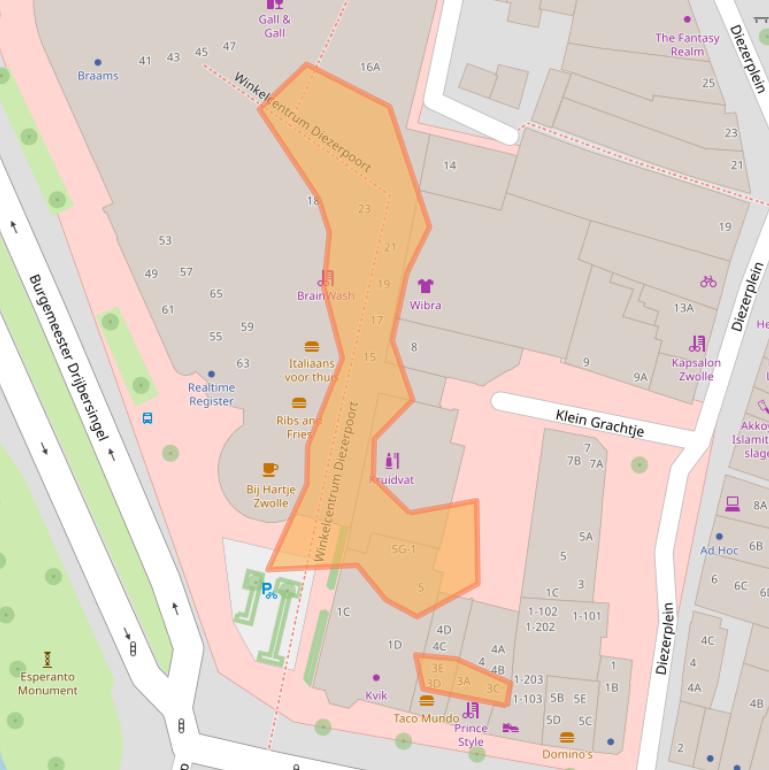 Kaart van postcodegebied 8021JD.