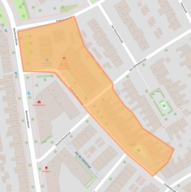 Kaart van postcodegebied 8021VG.