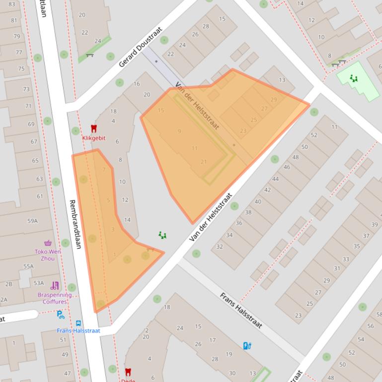 Kaart van postcodegebied 8021VH.