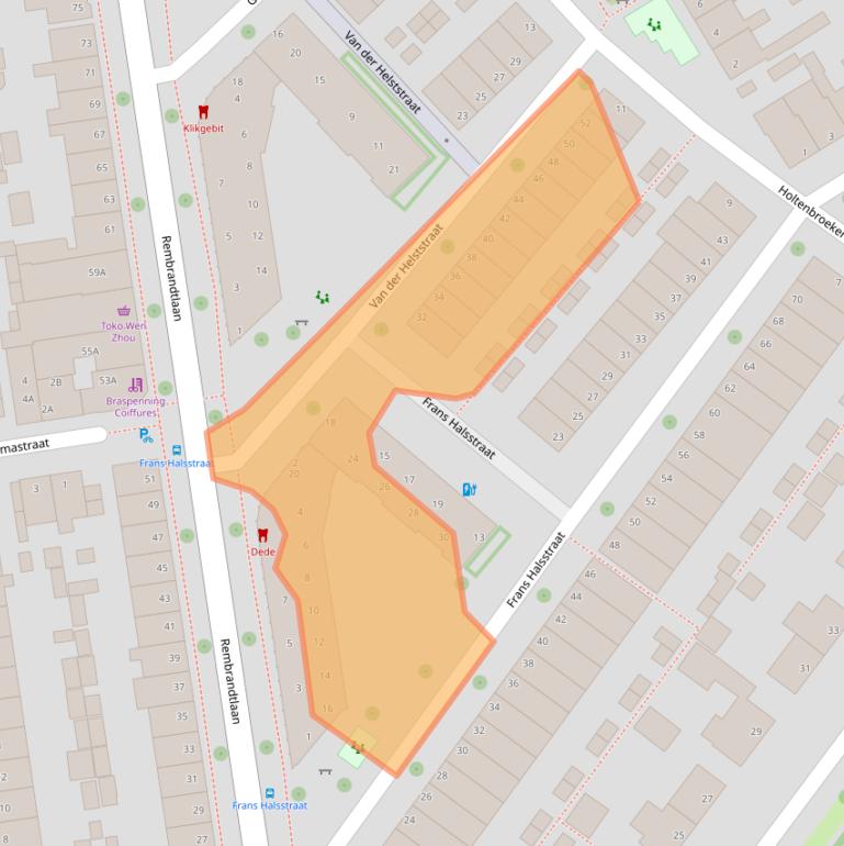 Kaart van postcodegebied 8021VJ.