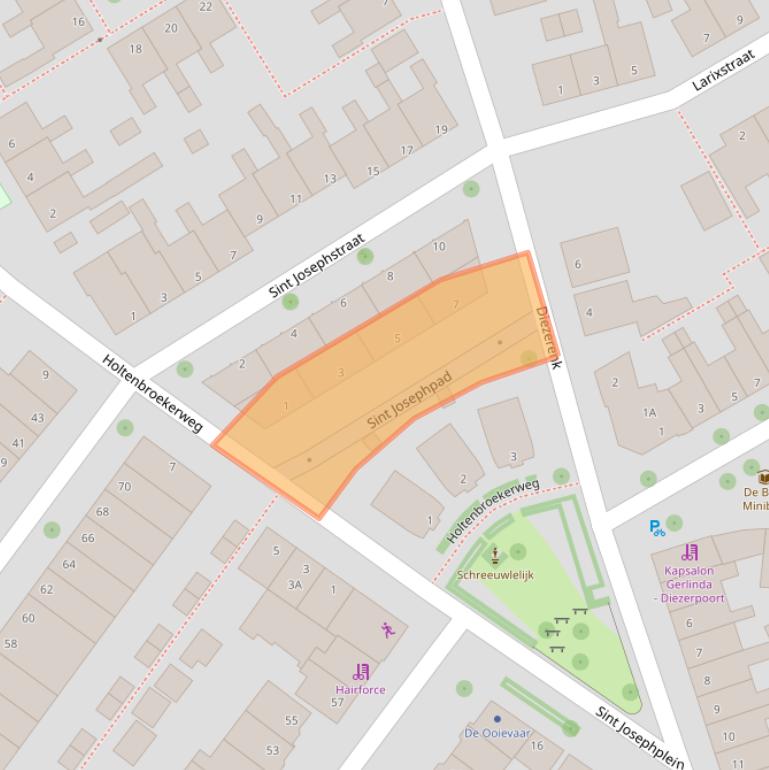 Kaart van postcodegebied 8021VS.