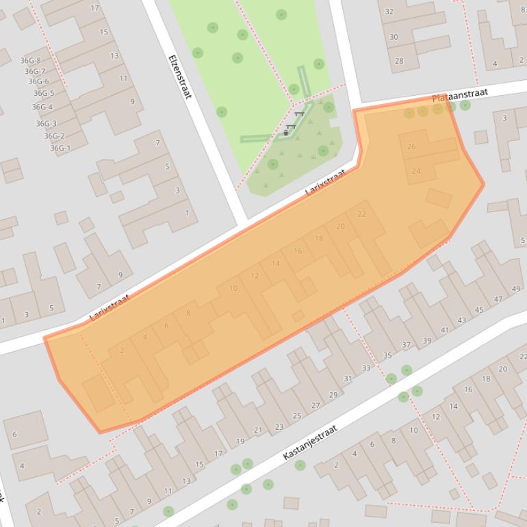 Kaart van postcodegebied 8021VX.