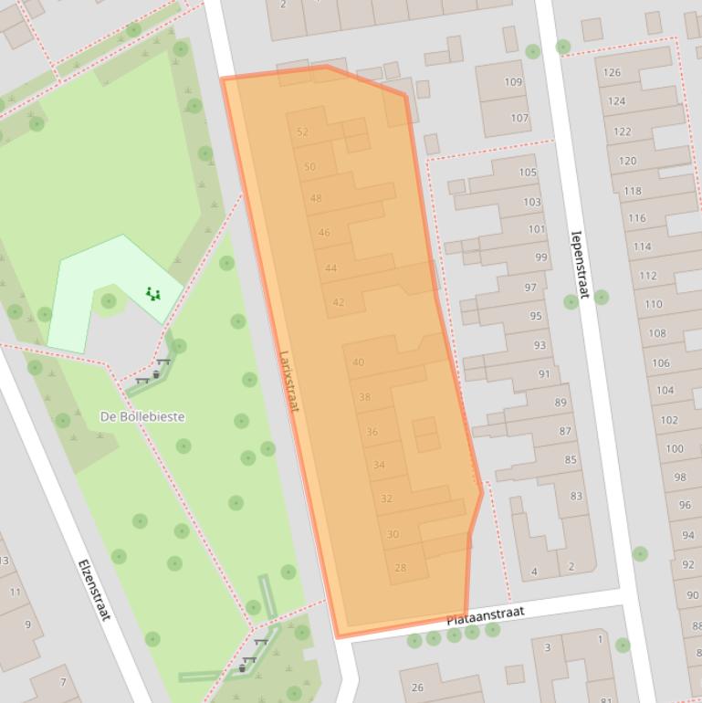 Kaart van postcodegebied 8021VZ.