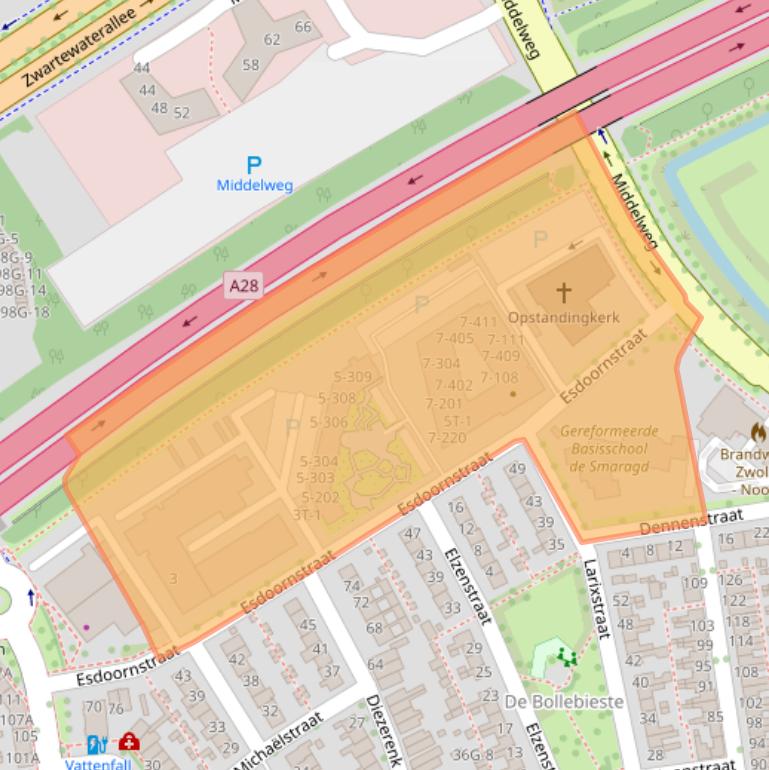 Kaart van postcodegebied 8021WB.