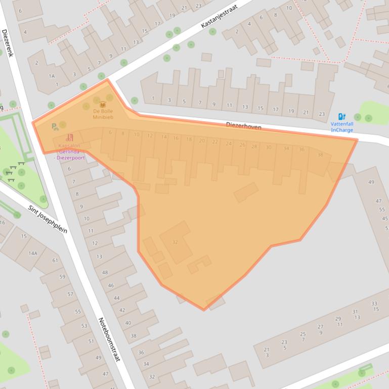 Kaart van postcodegebied 8021WP.