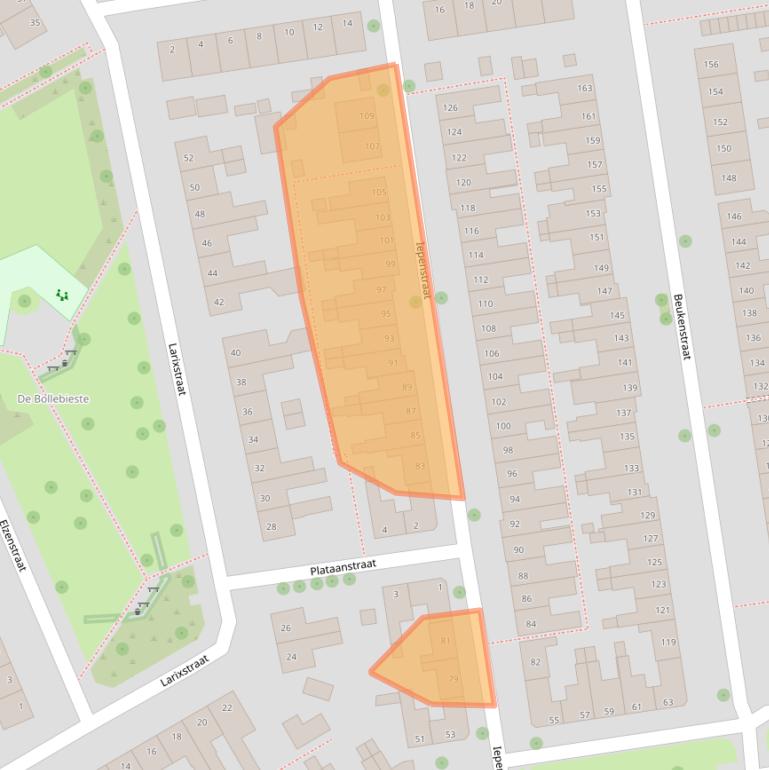 Kaart van postcodegebied 8021XJ.