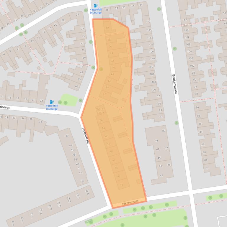 Kaart van postcodegebied 8021XK.
