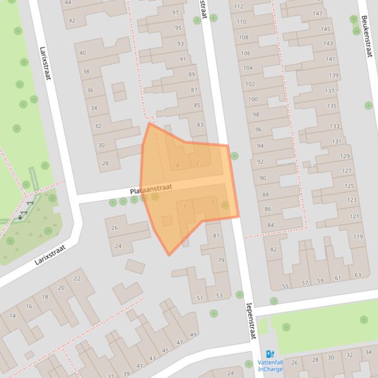 Kaart van postcodegebied 8021XM.