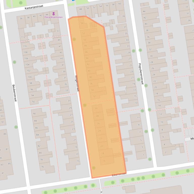 Kaart van postcodegebied 8021XX.