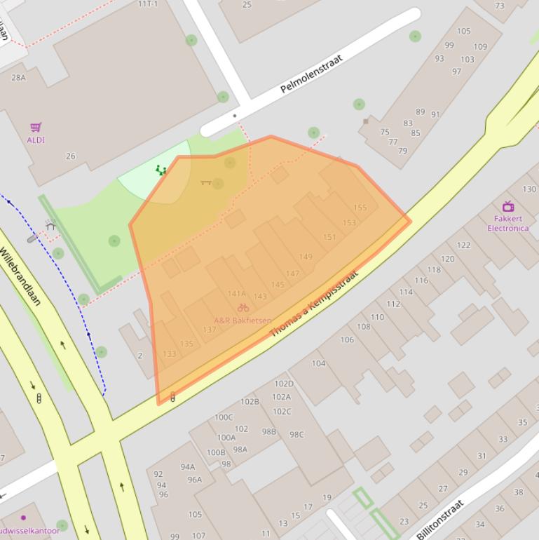 Kaart van postcodegebied 8022AA.