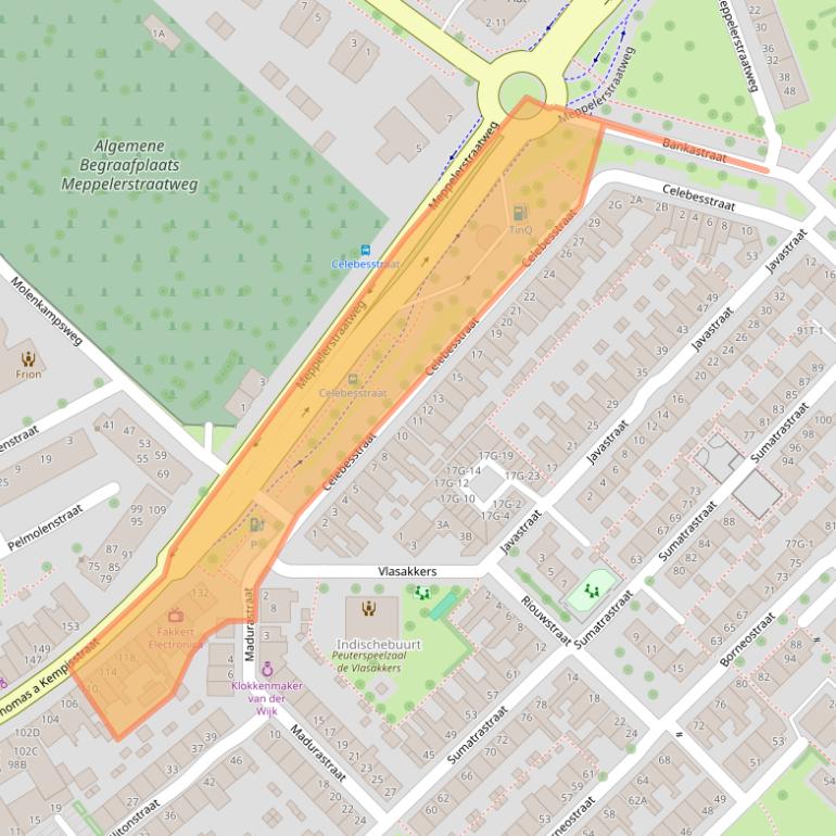 Kaart van postcodegebied 8022AC.