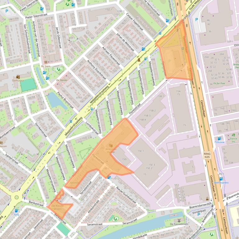 Kaart van postcodegebied 8022AD.