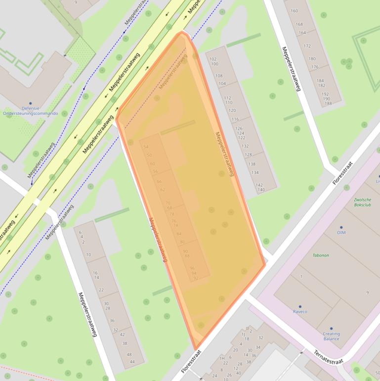 Kaart van postcodegebied 8022AJ.