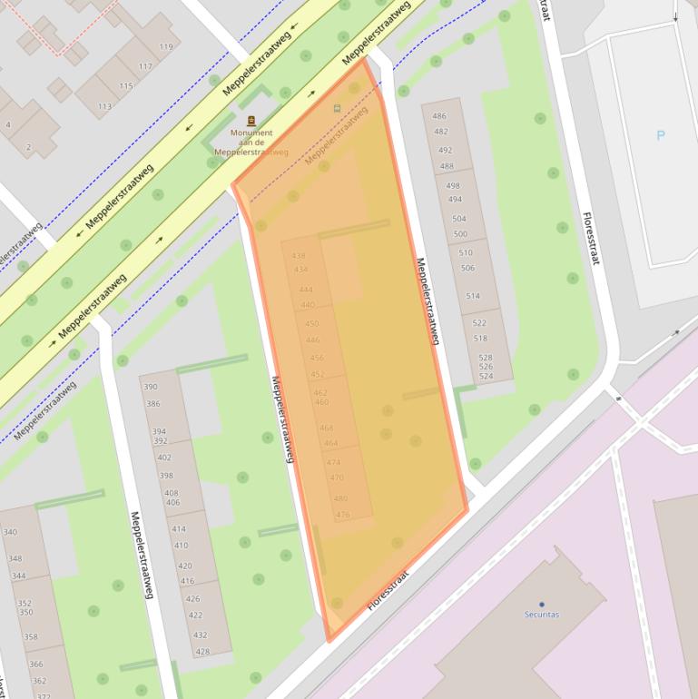 Kaart van postcodegebied 8022AT.