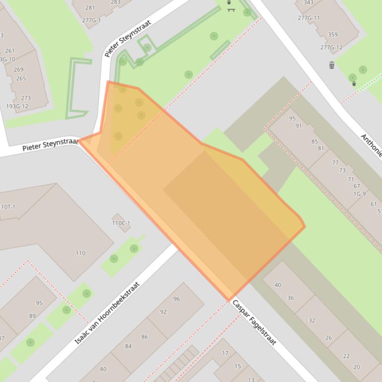 Kaart van postcodegebied 8022BE.