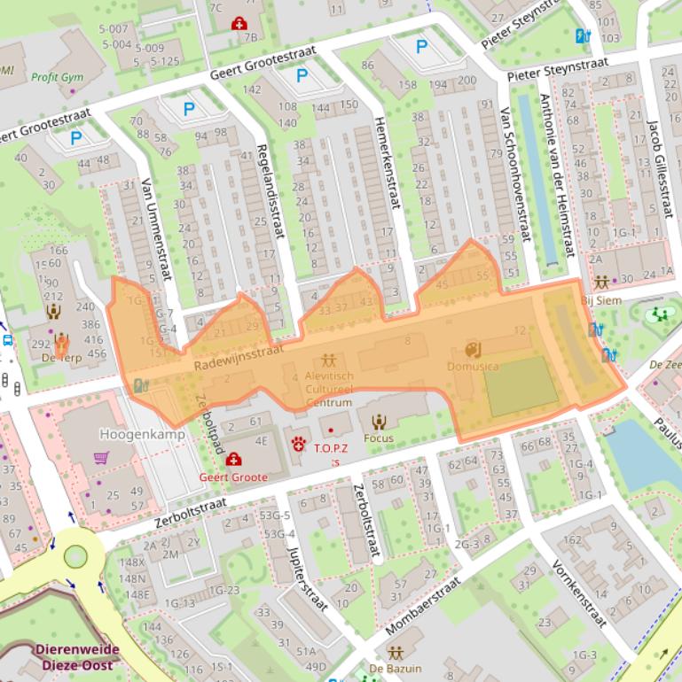 Kaart van postcodegebied 8022BG.