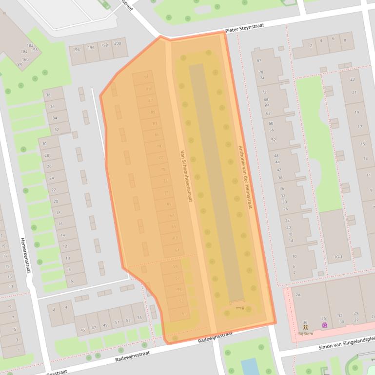 Kaart van postcodegebied 8022CB.