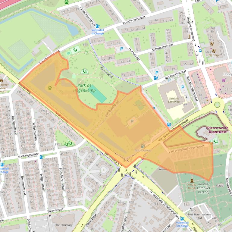 Kaart van postcodegebied 8022CM.
