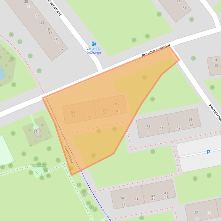 Kaart van postcodegebied 8022CX.