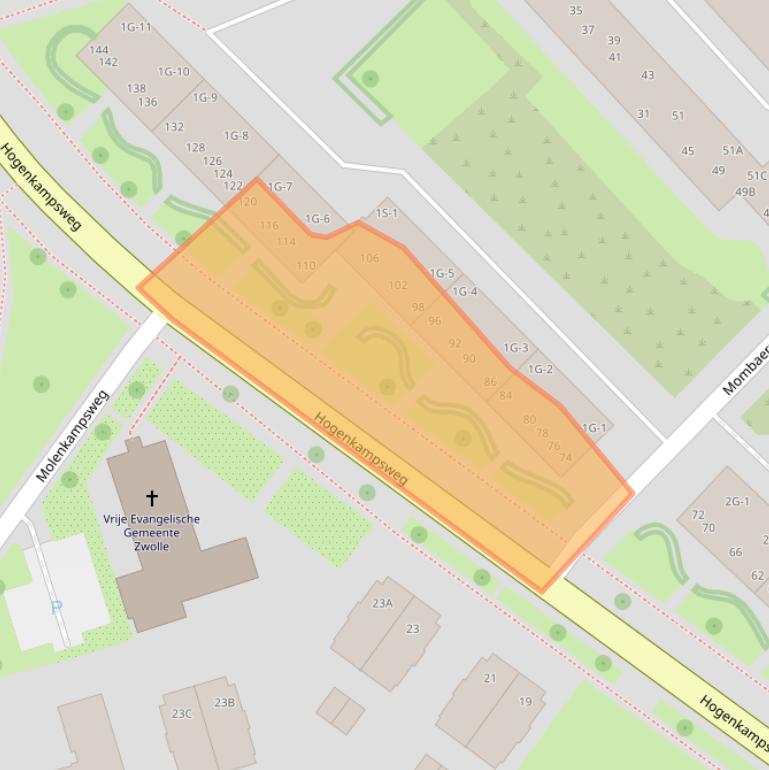 Kaart van postcodegebied 8022DK.