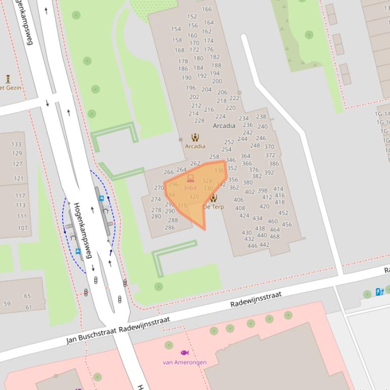 Kaart van postcodegebied 8022DR.