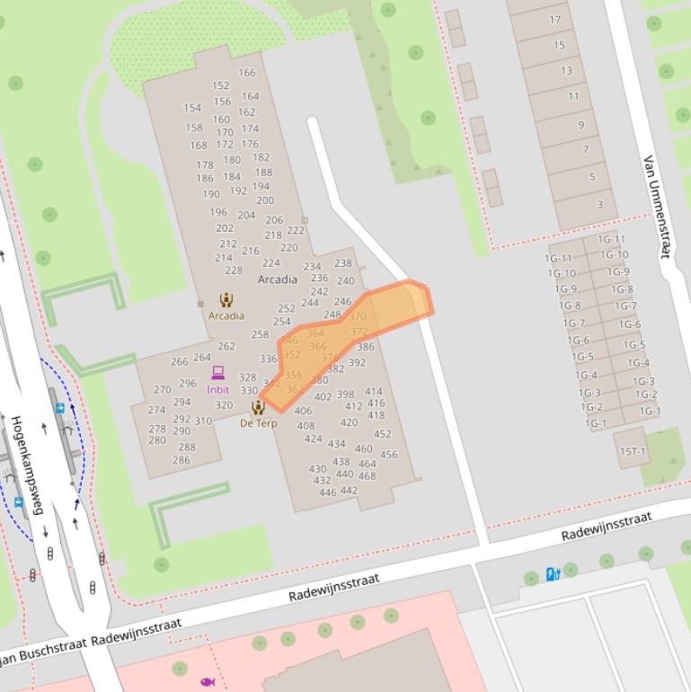 Kaart van postcodegebied 8022DS.