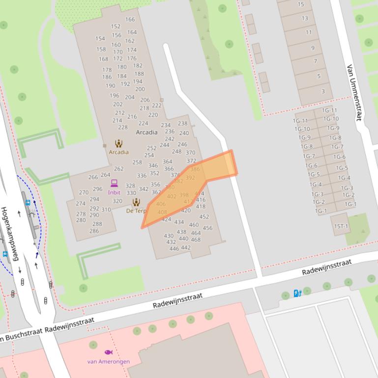 Kaart van postcodegebied 8022DT.