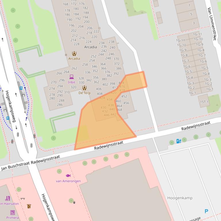 Kaart van postcodegebied 8022DV.