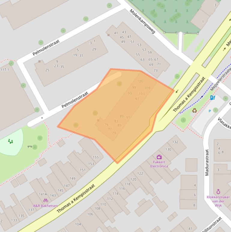 Kaart van postcodegebied 8022GC.