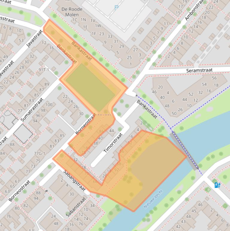 Kaart van postcodegebied 8022NE.
