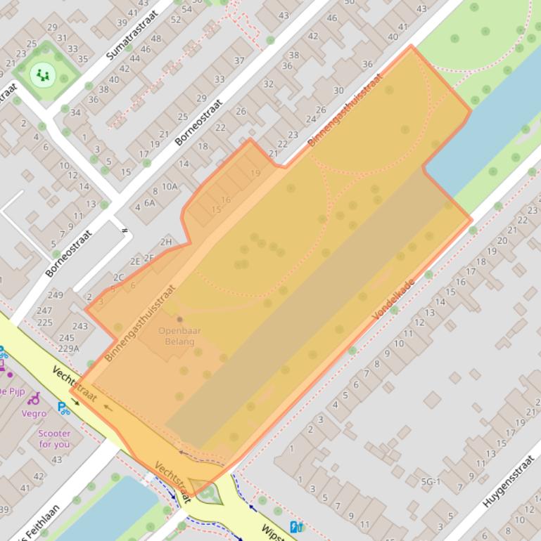 Kaart van postcodegebied 8022NH.