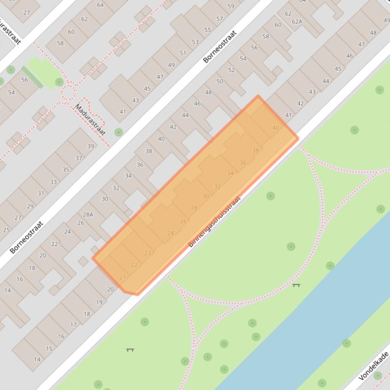 Kaart van postcodegebied 8022NJ.