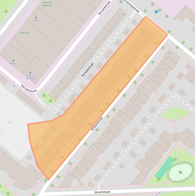 Kaart van postcodegebied 8022NS.