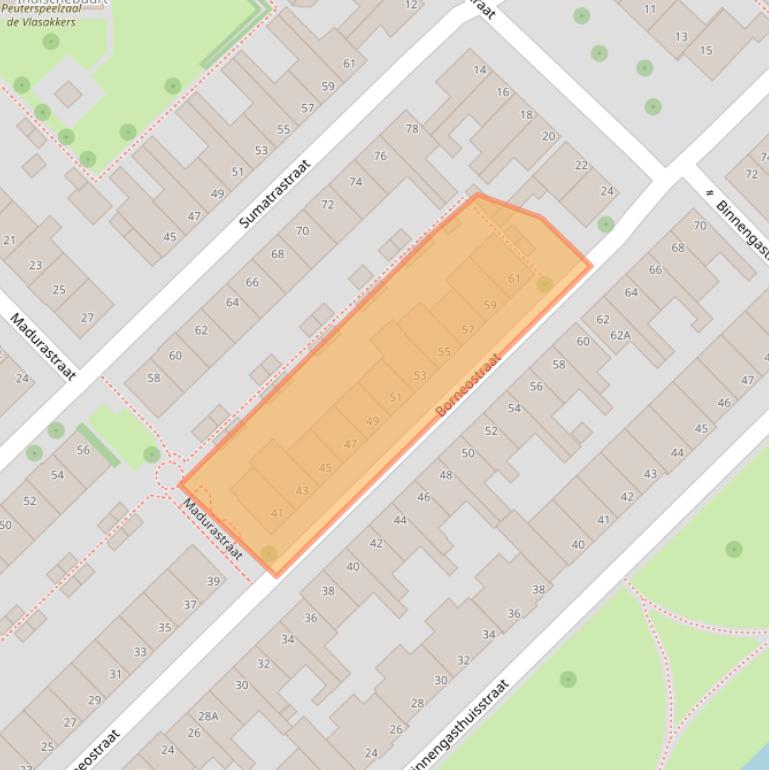 Kaart van postcodegebied 8022PB.