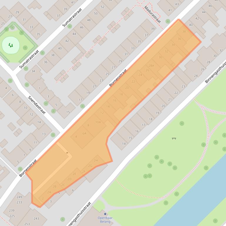 Kaart van postcodegebied 8022PD.