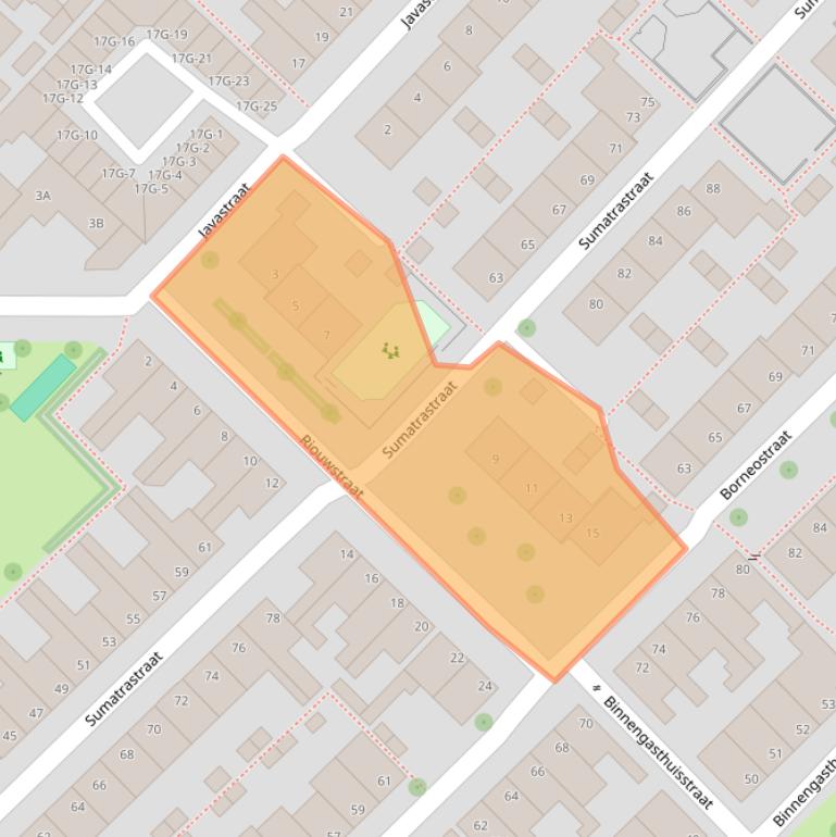 Kaart van postcodegebied 8022PS.