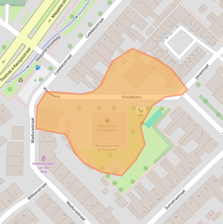 Kaart van postcodegebied 8022PZ.