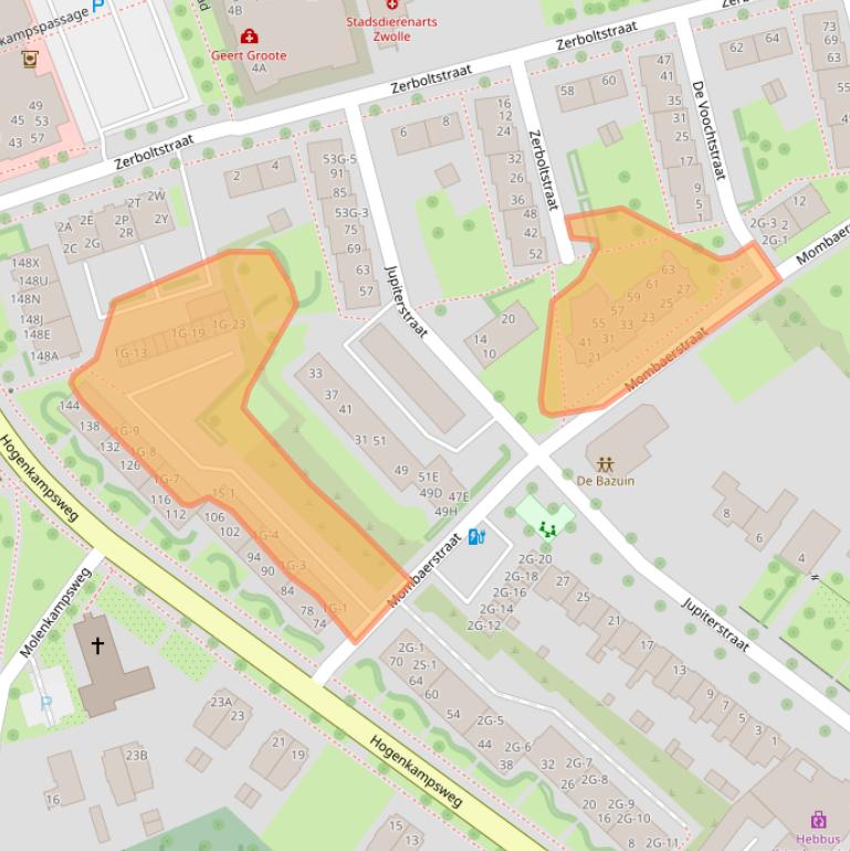 Kaart van postcodegebied 8022RL.