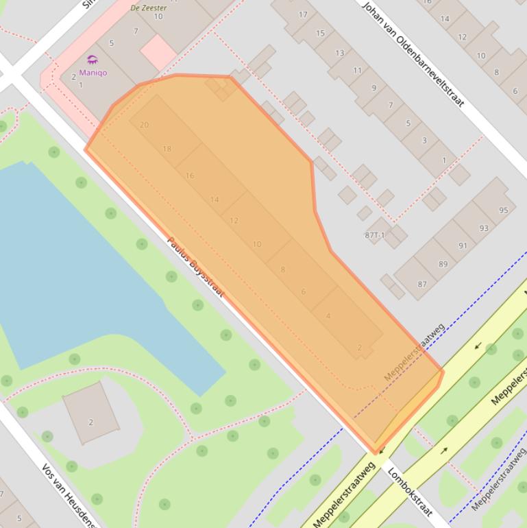 Kaart van postcodegebied 8022SB.