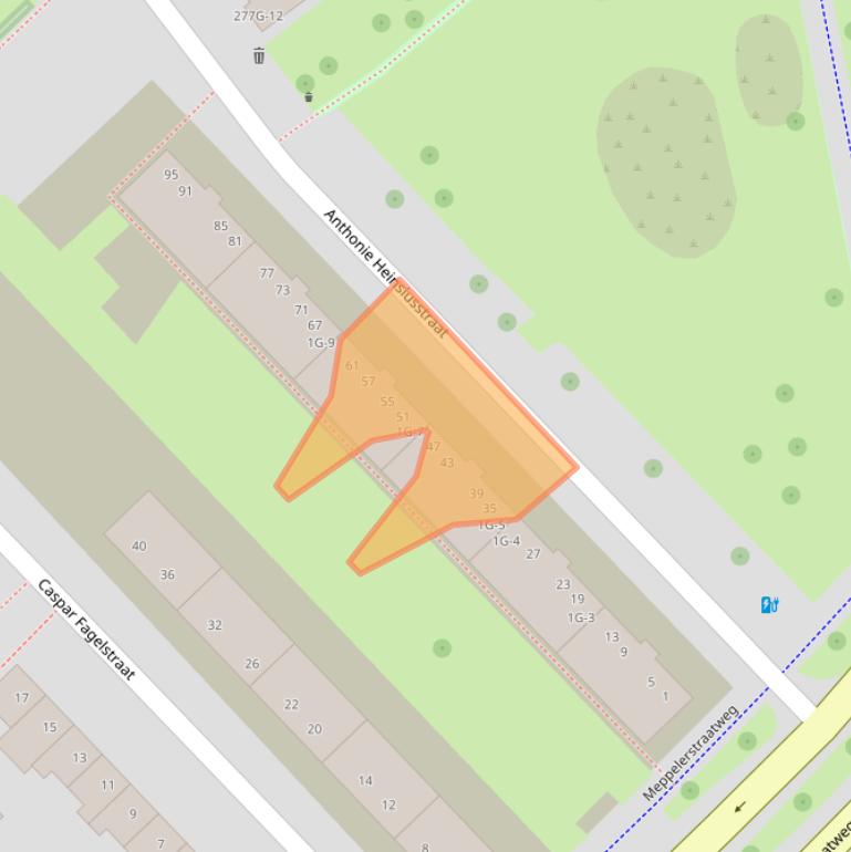 Kaart van postcodegebied 8022ST.