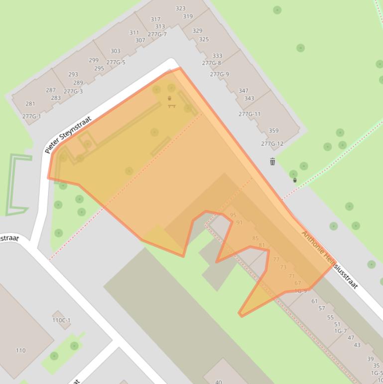 Kaart van postcodegebied 8022SV.