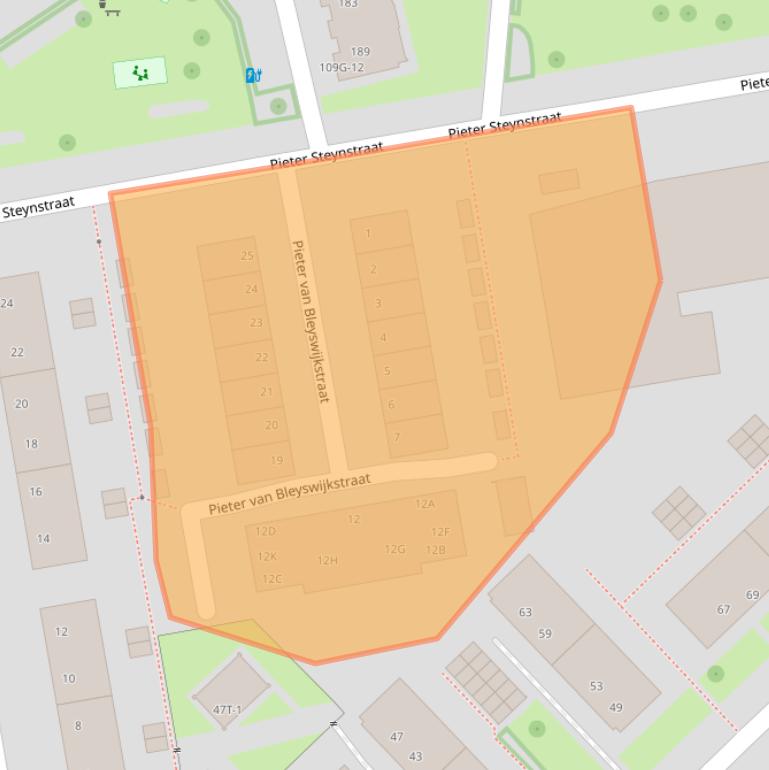 Kaart van postcodegebied 8022TN.